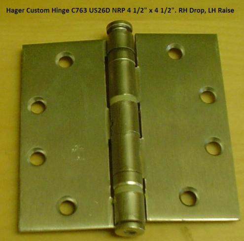 Hager BB1279 4-1/2x4-1/2 Ball Bearing Hinge RH NRP Satin Chrome 26D