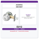 Accentra D212 Single Cylinder Deadbolt – 2-3/4" Backset, ANSI Grade 2