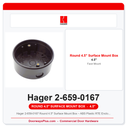 Hager 2-659-0167 Round 4.5" Surface Mount Box – ABS Plastic RTE Enclosure