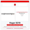 Hager 8319 Low Energy Double Door Operator – Simultaneous Pair | ADA, UL Fire Rated