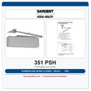 Sargent 351 PSH Powerglide Door Closer – Heavy Duty Parallel Arm, Positive Stop & Hold Open | ANSI Grade 1