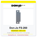 Don-Jo FS-260 ASA Strike Filler Plate 4-7/8" x 1-1/4" Gray Steel
