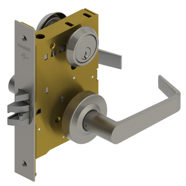 Hager 3870S Classroom Mortise Lockset | ANSI F05 Grade 1 Sectional Trim