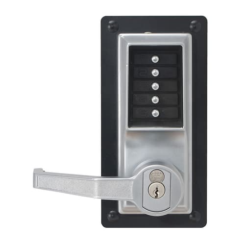 DormaKaba LP1021 Mechanical Push Button Outside Exit Trim – US26D Satin Chrome | Battery-Free, ADA, 3-Hr Fire Rated
