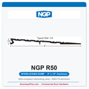 NGP R50 ADA Interlocking Aluminum Ramp Threshold 6" Wide x 1/2" High – Fire Rated