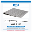NGP R100 ADA Interlocking Wheelchair Ramp Threshold – 12" x 1" Aluminum