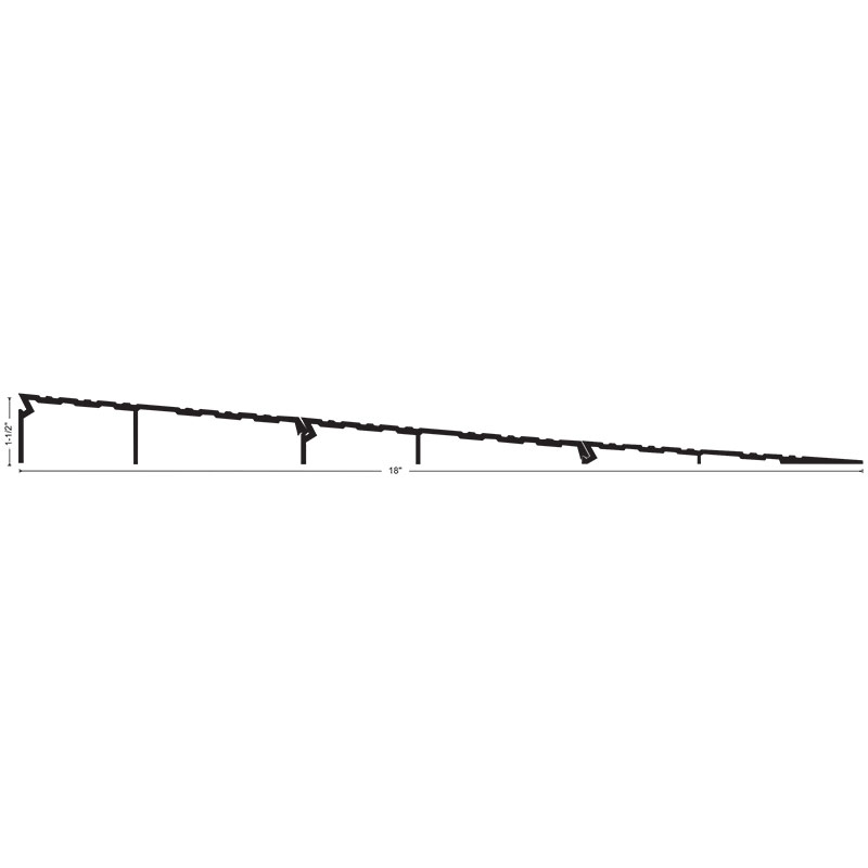 NGP R150 ADA Interlocking Wheelchair Ramp Threshold 18" x 1-1/2" – Aluminum, UL Listed, Fire Rated