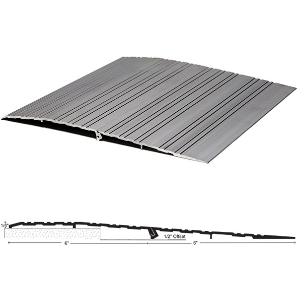 NGP RO50 ADA Compliant Offset Interlocking Wheelchair Ramp – 12″ Wide x 1/4″ High x 1/2" Offset