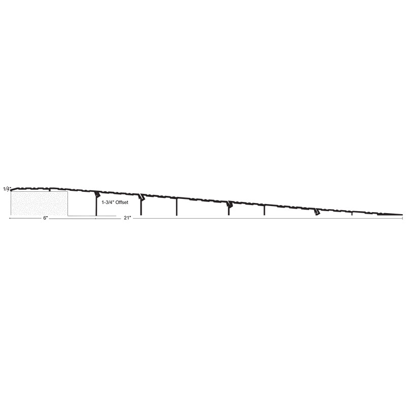 NGP RO175 ADA Offset Interlocking Wheelchair Ramp Threshold 27" x 1/4" x 1-3/4" | National Guard Products