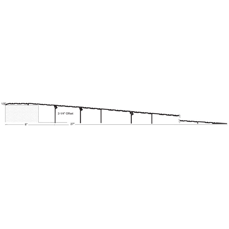 NGP RO225 ADA Wheelchair Ramp Threshold 33" x 1/4" x 2-1/4" Offset – Fire Rated Aluminum