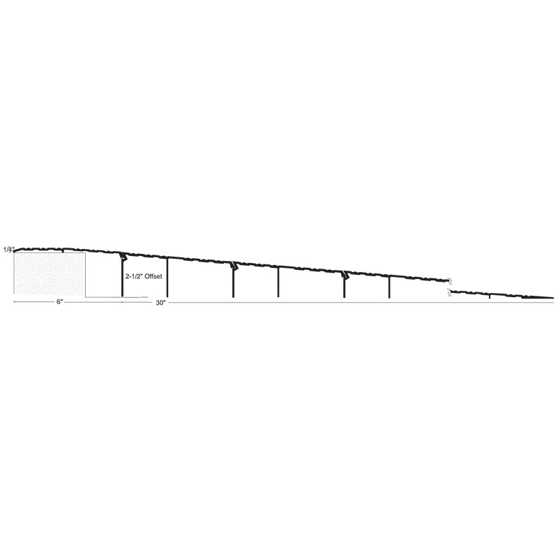 NGP RO250 ADA Offset Interlocking Wheelchair Ramp Threshold 36"W x 1/4"H x 2-1/2" Offset – Fire Rated