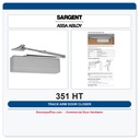 Sargent 351 HT Powerglide Pull Side Hold Open Track Arm Closer – ANSI Grade 1
