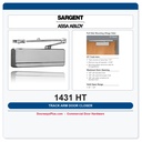 Sargent 1431 HT Powerglide Commercial Door Closer – Pull Side Hold Open Track Arm | ANSI Grade 1