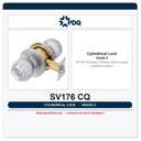 PDQ SV176 CQ Grade 2 Privacy Knob Lockset | ANSI F76 | 630 US32D | 2-3/4" Backset