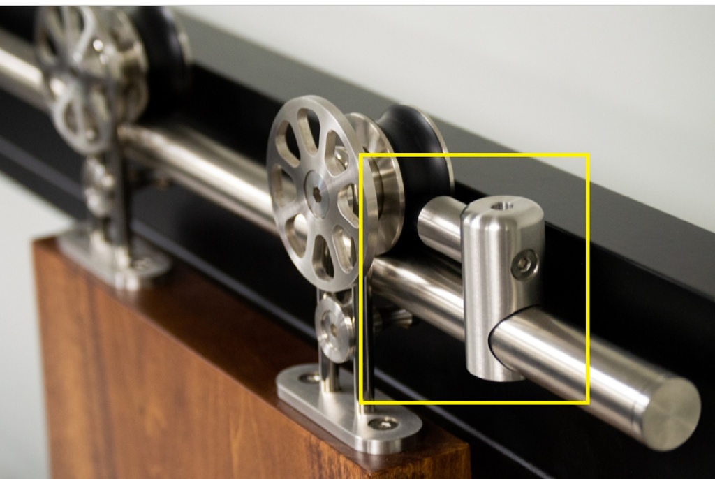 Hager 1-269-8650 32D Barn Door Cushion Stop for Stainless Steel Track Set