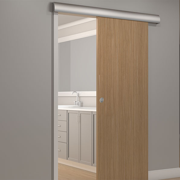 Hager 9710HD 72" Heavy Duty Wall Mount Sliding Door Hardware Set, 250 lb, BHMA Grade 1