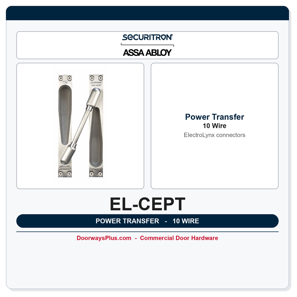 Securitron EL-CEPT Concealed 10-Wire Electrical Power Transfer with ElectroLynx