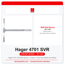 Hager 4701 SVR Exit Device – Grade 1 Panic Bar 36x84 Non-Rated