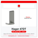 Hager 47DT Dummy Lever Exit Trim – Blank Escutcheon, Grade 1 ANSI 02
