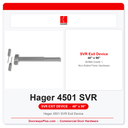 Hager 4501 SVR Exit Device | Grade 1 | Non-Rated | 4'0" x 8'0" Door