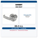 Sargent 88-C-LL Outside Lever Trim for 80 Series Exit Devices — Classroom Function
