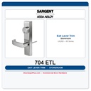 Sargent 704 ETL Outside Exit Lever Trim – Storeroom US26D | 80 Series