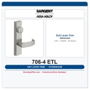 Sargent 706-4 ETL CVR Outside Trim Storeroom US26D Satin Chrome