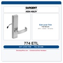 Sargent 774 ETL US26D Fail Secure Electrified Outside Exit Lever Trim | 80 Series 8700 SVR Wide Stile