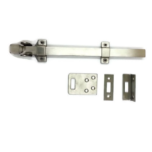 Rockwood 582-8 inch Stainless Steel Surface Bolt w/ Padlock Bracket