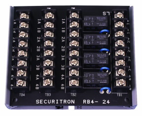 Securitron RB-4 Relay Board 4 DPDT 12VDC/24VDC Access Control