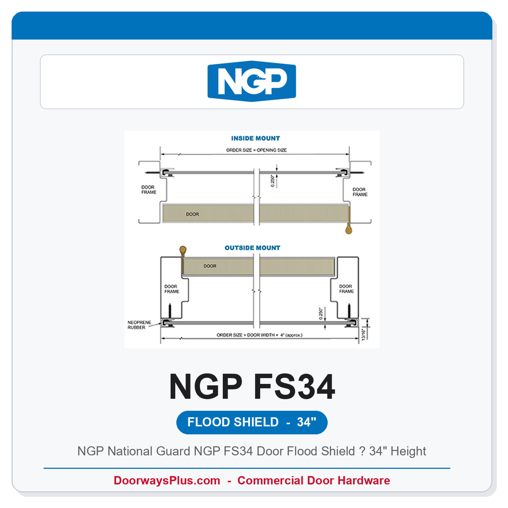 NGP National Guard NGP FS34 Door Flood Shield – 34" Height