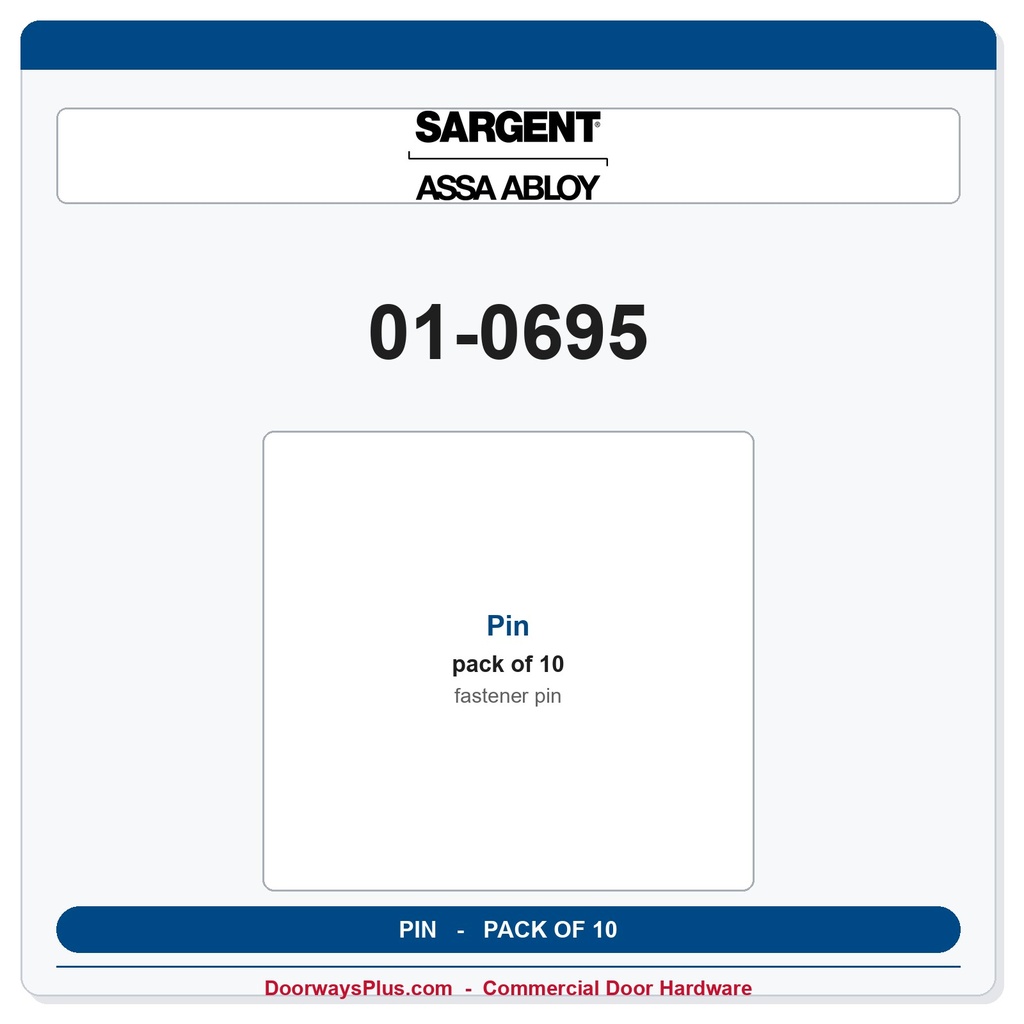 Sargent 01-0695 Pin for Exit Devices — Pack of 10