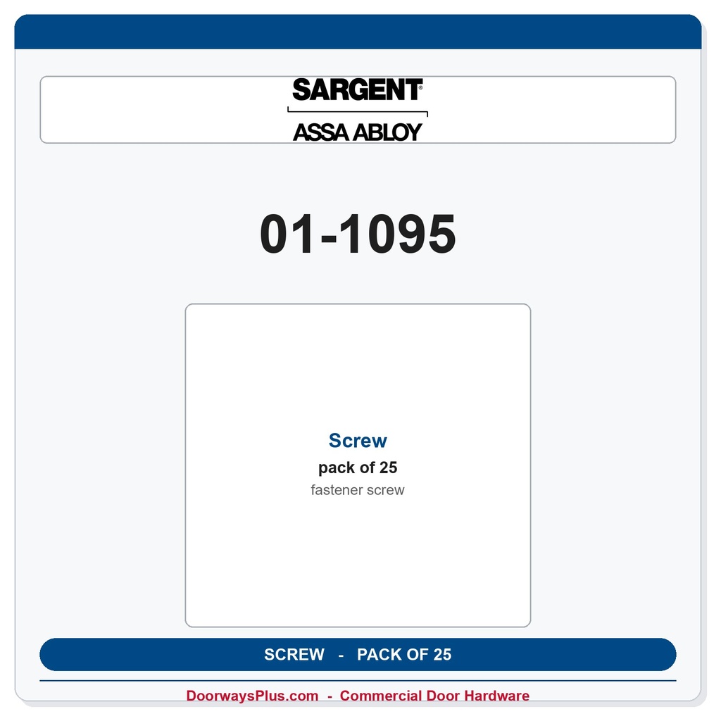 Sargent 01-1095 Screw - Pack of 25