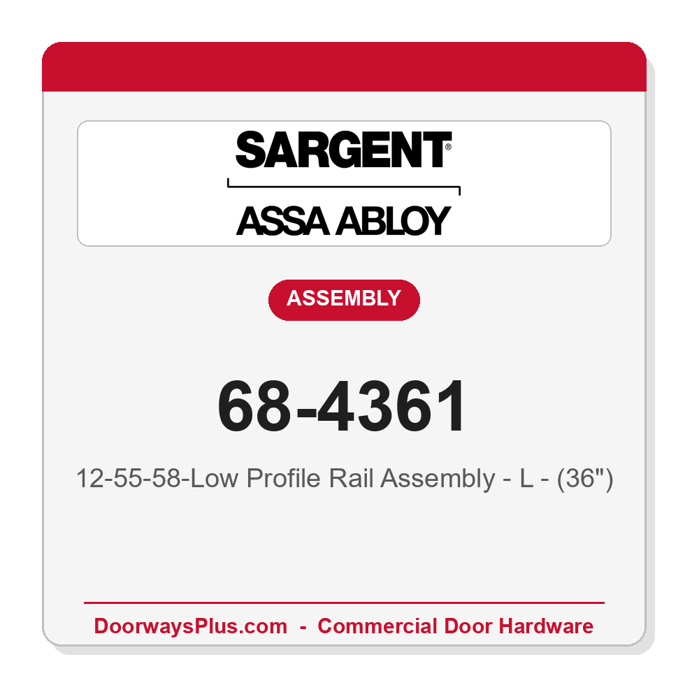 Sargent 68-4361 12-55-58-Low Profile Rail Assembly - L - (36")
