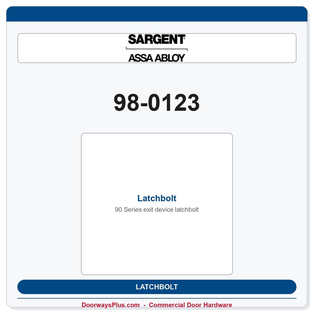 Sargent 98-0123 Latchbolt — OEM Exit Device Replacement Part