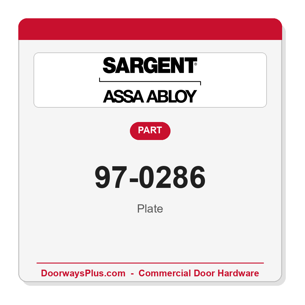 Sargent 97-0286 Plate