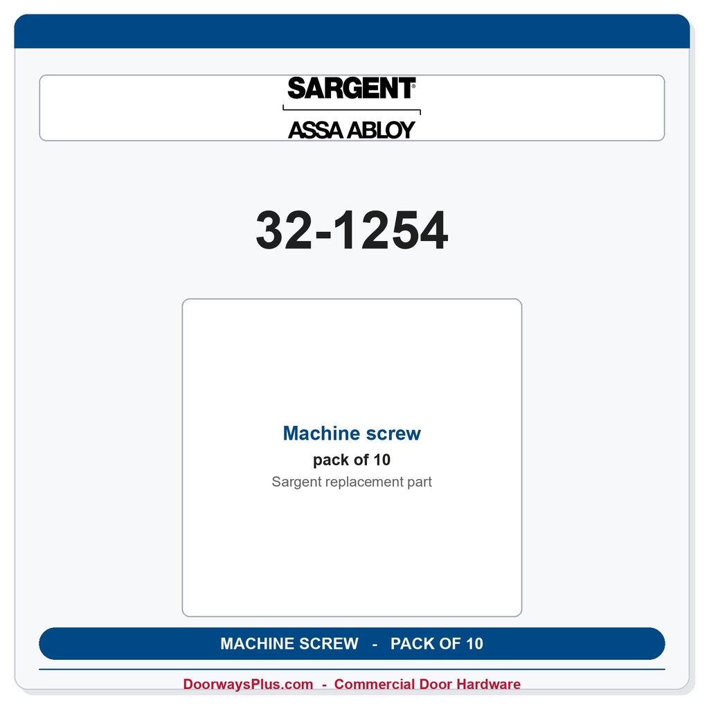 Sargent 32-1254 Machine screw - Pack of 10
