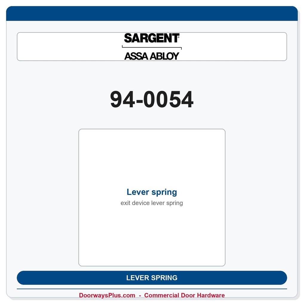 Sargent 94-0054 Lever Spring – 90 Series Exit Device Replacement Part