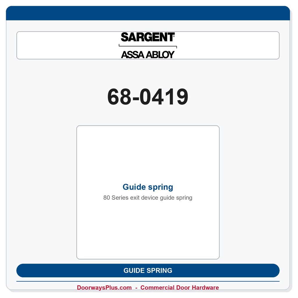 Sargent 68-0419 Guide spring