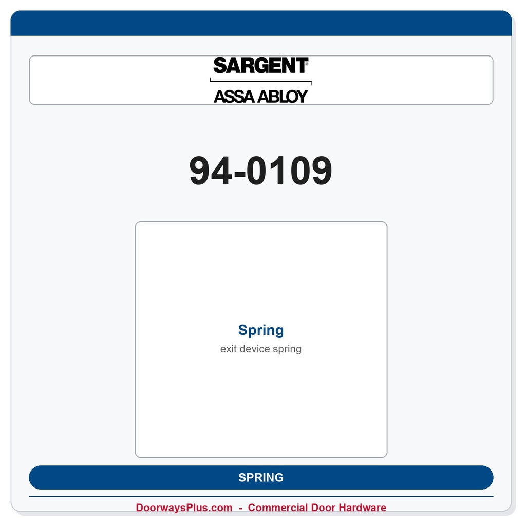 Sargent 94-0109 Spring – Genuine OEM 80 Series Exit Device Part