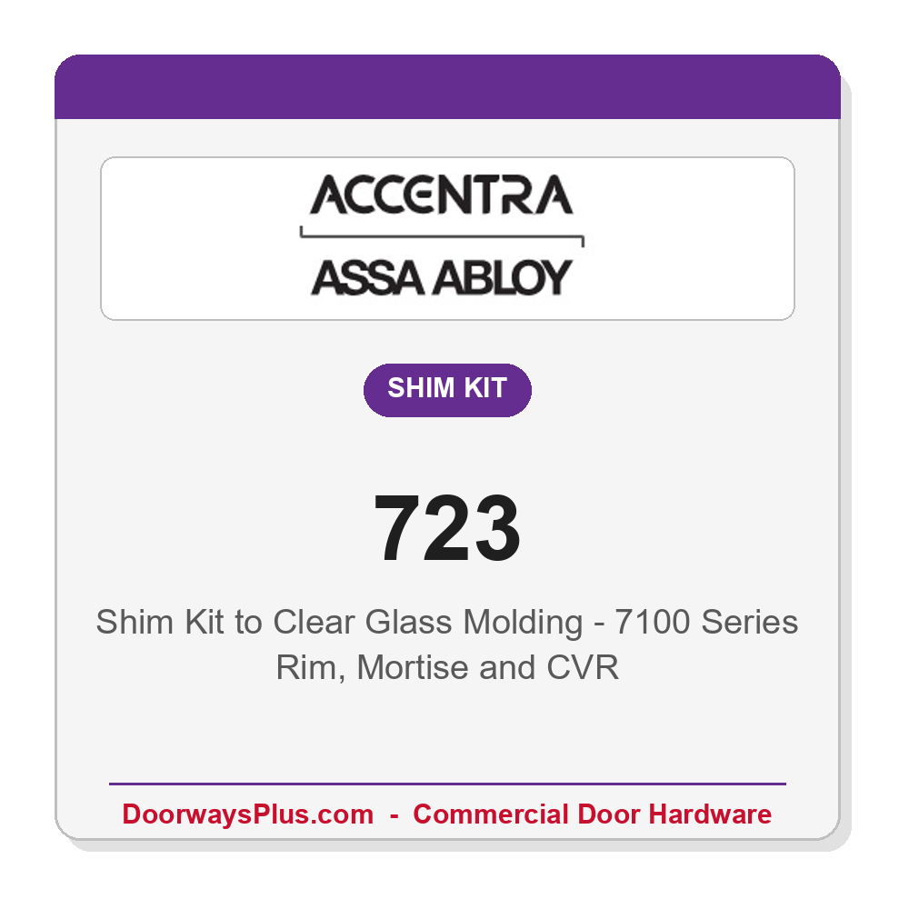 Accentra 723 Shim Kit to Clear Glass Molding - 7100 Series Rim, Mortise and CVR