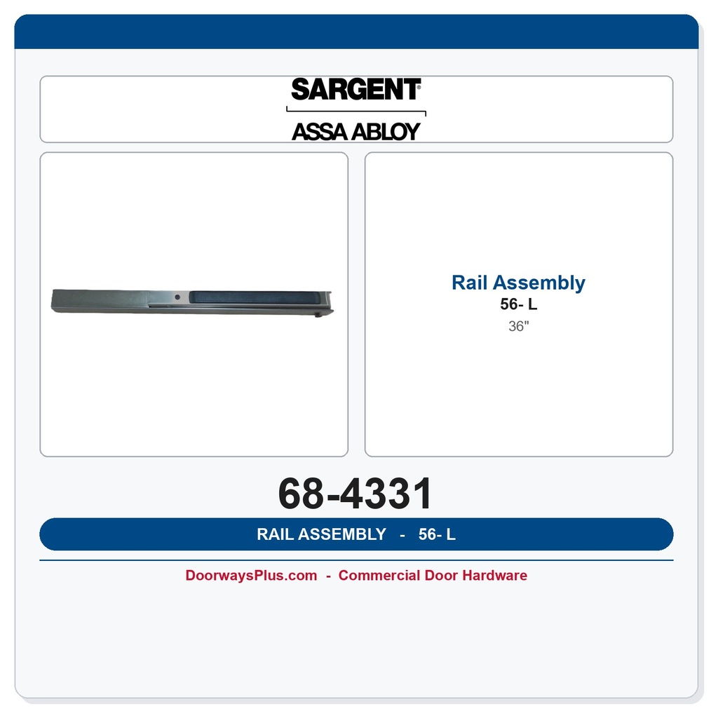 Sargent 68-4331 56-Low Profile Rail Assembly - L - (36")
