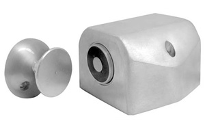 ABH 2600 Floor-Mounted Electromagnetic Door Holder – US28 Satin Aluminum, Tri-Voltage