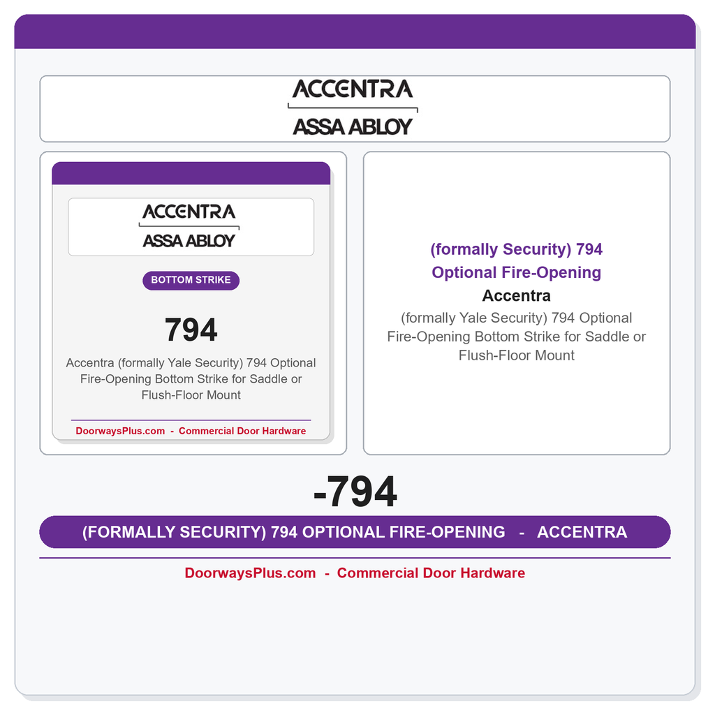 Accentra 794 Fire-Opening Bottom Strike — Saddle or Flush-Floor Mount | 7000 Series Exit Device Part
