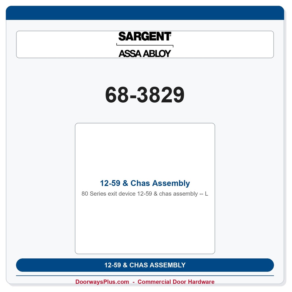 Sargent 68-3829 12-59 & Chas Assembly L
