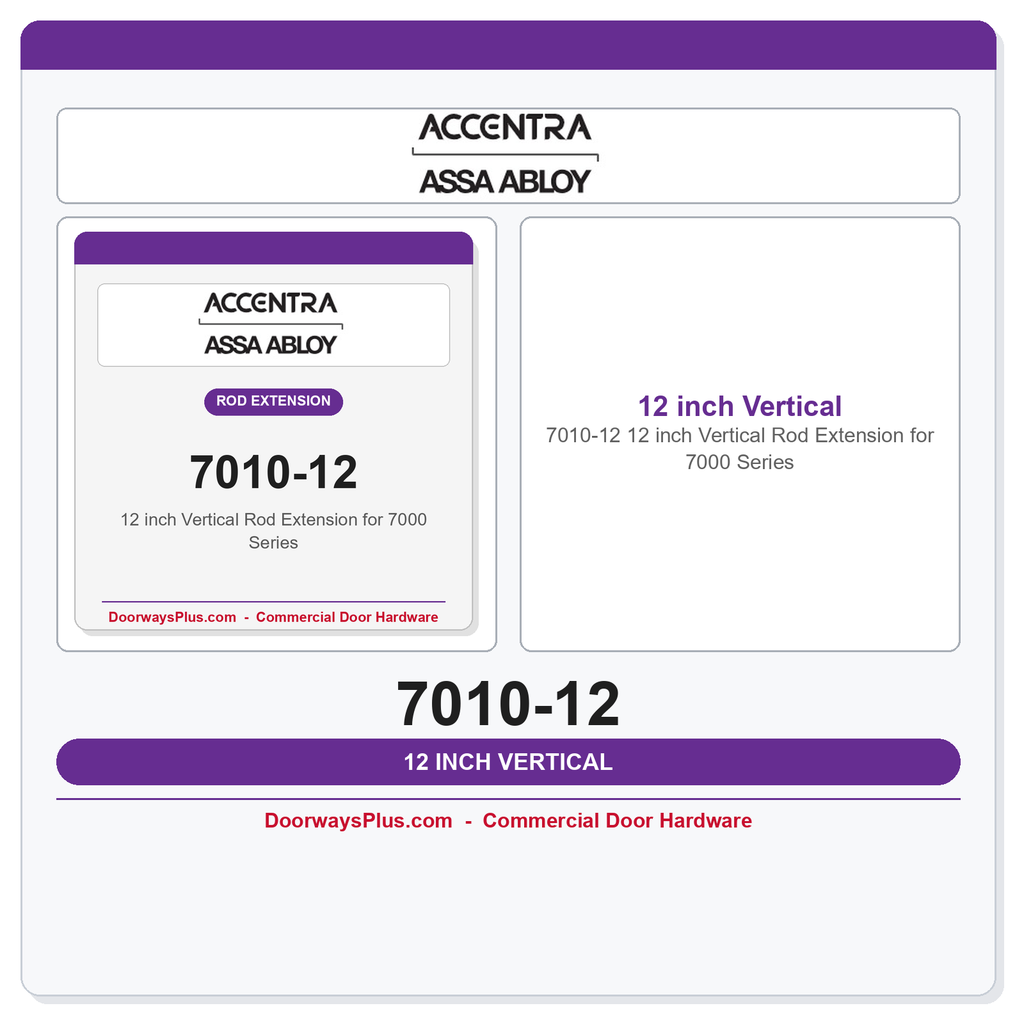 Accentra 7010-12 12 inch Vertical Rod Extension for 7000 Series
