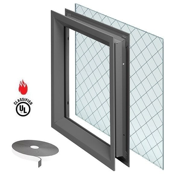 NGP L-FRA100 Steel Door Window Lite Kit with Diamond Wire Glass