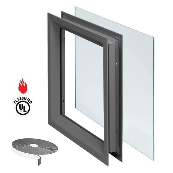 NGP L-FRA100 Fire Rated Steel Door Lite Kit with Pyran Platinum Ceramic Glass