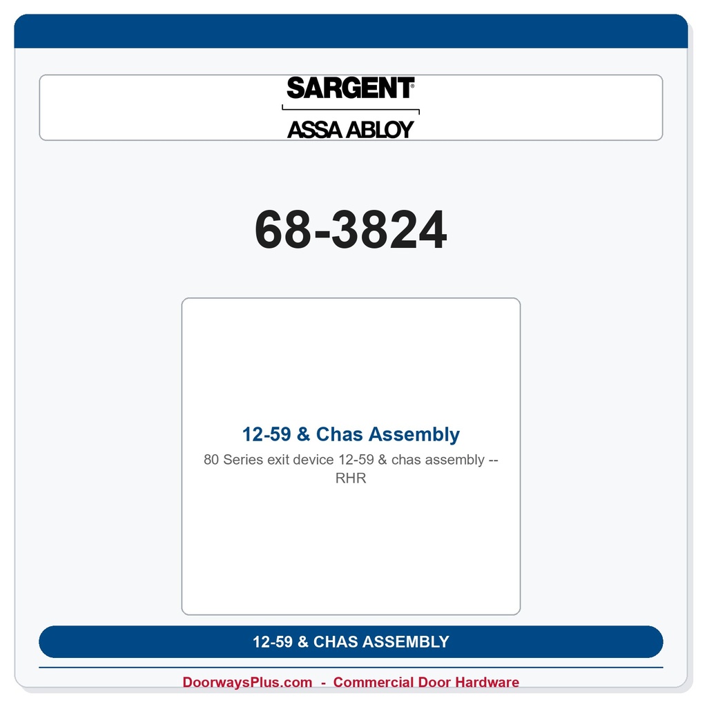Sargent 68-3824 12-59 & Chas Assembly RHR