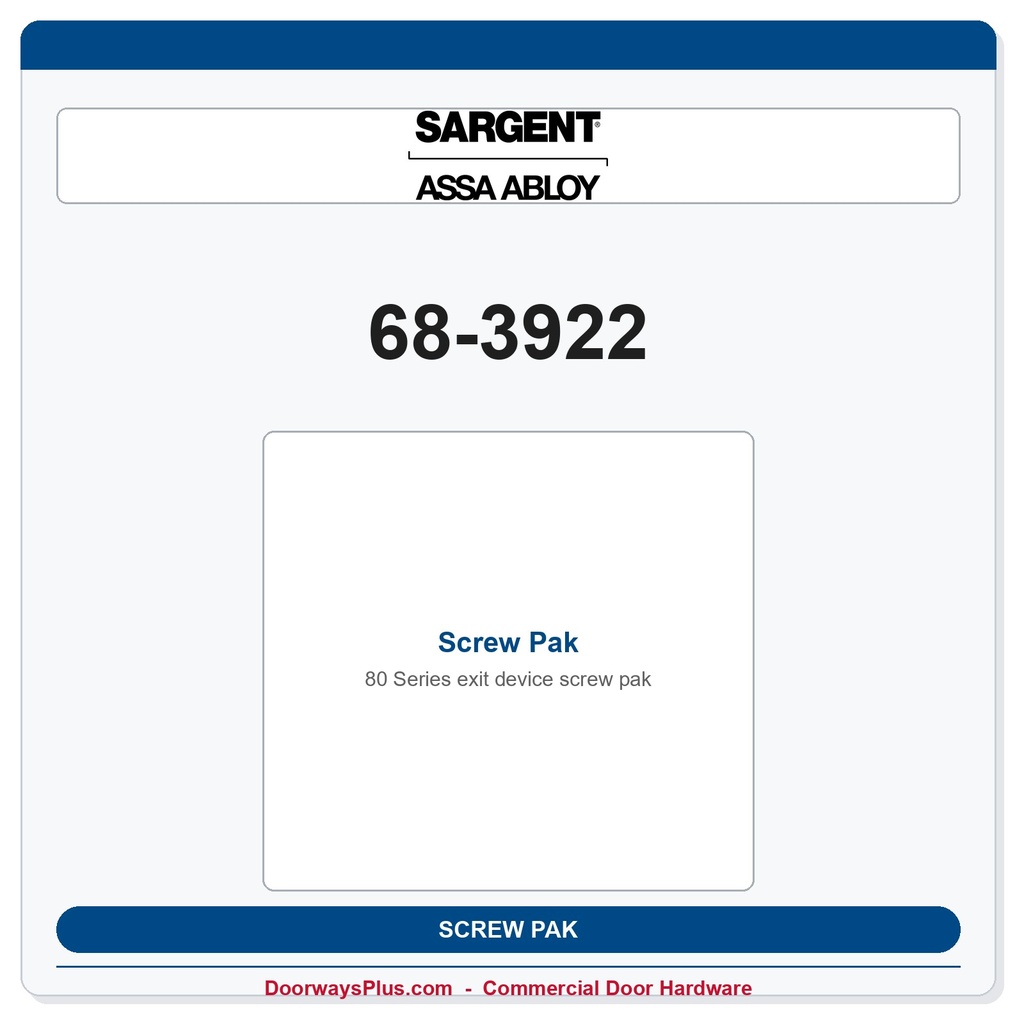 Sargent 68-3922 Screw Pak